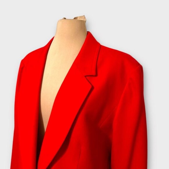 Vintage 80s Pendleton Wool Blazer Red EUC Single Button 12 Shoulder Pads Classic - Picture 5 of 12